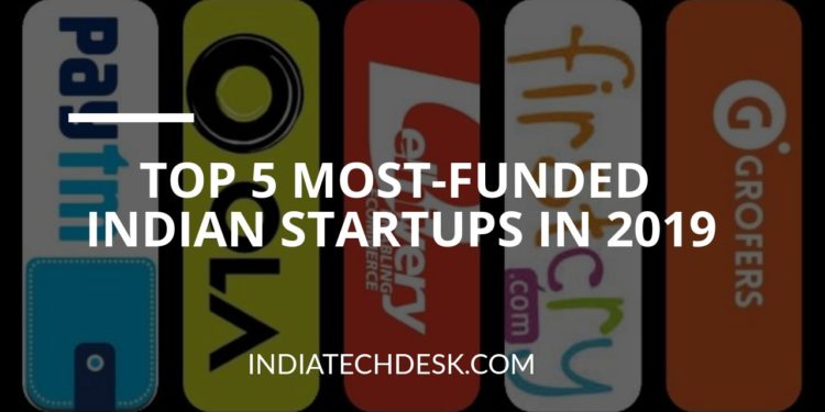 Top 5 Most-Funded Indian Startups in 2019