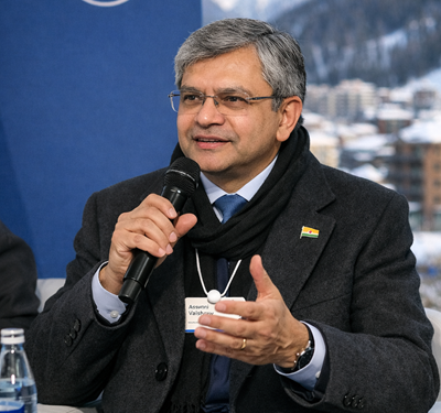 India IT Minister Ashwini Vaishnaw discussing AI accessibility, democratizing GPU compute, sovereign models, AI infrastructure, and AI regulation at Davos.