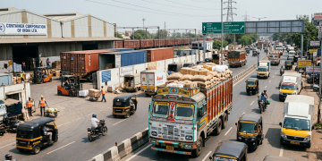 India supply chain AI dashboard showing tacit knowledge, logistics automation, warehouse robots, human judgment, and supply chain startups in action.